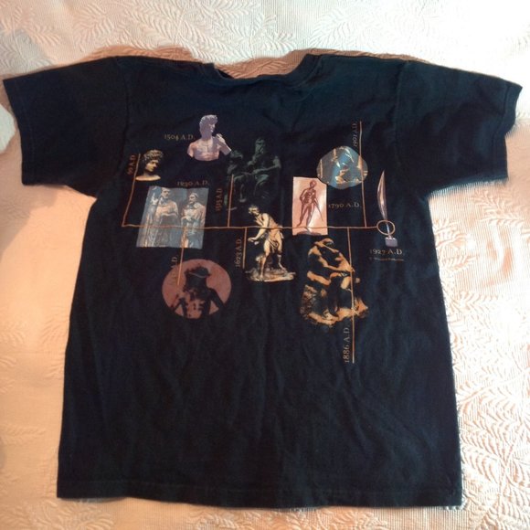 WILDWOOD PRODUCTIONS T-Shirt The History of Western Sculpture 90s Vintage - Picture 12 of 12